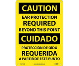 NMC ESC713 Caution Ear Protection Required Sign - Bilingual