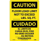 NMC ESC87 Caution Floor Load Limit Sign - Bilingual