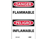 NMC ESD126LBL Flammable Bilingual Label, Adhesive Backed Vinyl, 5