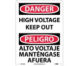 NMC ESD139 Danger High Voltage Keep Out Sign - Bilingual