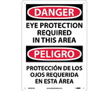 NMC ESD201 Danger Eye Protection Required Sign - Bilingual