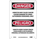NMC ESD22 Asbestos May Cause Cancer Authorized Personnel Only Sign - Bilingual