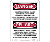 NMC ESD23 Asbestos May Cause Cancer Causes Wear Respiratory Protection Sign - Bilingual