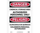 NMC ESD240 Danger Chemical Storage Restricted Access Sign - Bilingual