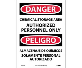 NMC ESD240 Danger Chemical Storage Restricted Access Sign - Bilingual