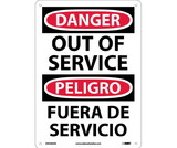 NMC ESD365 Danger Out Of Service Sign - Bilingual
