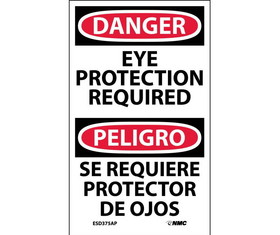 NMC ESD375LBL Eye Protection Required..Label, Adhesive Backed Vinyl, 5" x 3"