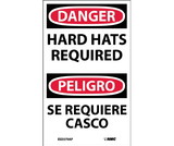 NMC ESD379LBL Hard Hats Required Label- Bilingual, Adhesive Backed Vinyl, 5