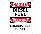 NMC ESD427 Danger Diesel Fuel Sign - Bilingual