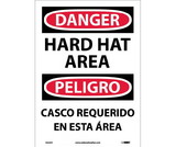 NMC ESD46 Danger Hard Hat Area Sign - Bilingual