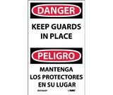 NMC ESD566LBL Keep Guards In Place Label, Adhesive Backed Vinyl, 5