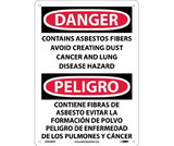 NMC ESD640 Danger Avoid Creating Dust Sign - Bilingual