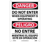 NMC ESD656 Danger Do Not Enter Equipment Operating Sign - Bilingual