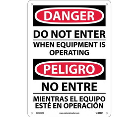 NMC ESD656 Danger Do Not Enter Equipment Operating Sign - Bilingual