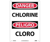 NMC ESD658 Danger Chlorine Sign - Bilingual