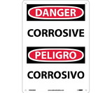 NMC ESD659 Danger Corrosive Sign - Bilingual