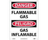 NMC ESD663 Danger Flammable Gas Sign - Bilingual