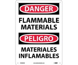 NMC ESD664 Danger Flammable Materials Sign - Bilingual