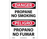 NMC ESD667 Danger Propane No Smoking Sign - Bilingual