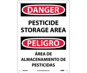 NMC ESD669 Danger Pesticide Storage Area Sign - Bilingual