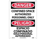NMC ESD671 Danger Confined Space Sign - Bilingual