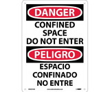 NMC ESD672 Danger Confined Space Do Not Enter Sign - Bilingual