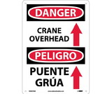 NMC ESD673 Danger Crane Overhead Sign - Bilingual