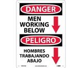 NMC ESD675 Danger Men Working Below Sign - Bilingual
