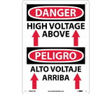 NMC ESD677 Danger High Voltage Above Sign - Bilingual