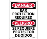 NMC ESD687 Danger Ear Protection Required Sign - Bilingual