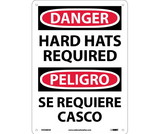 NMC ESD689 Danger Hard Hats Required Sign - Bilingual