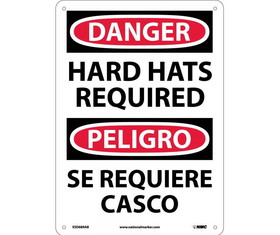 NMC ESD689 Danger Hard Hats Required Sign - Bilingual