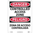 NMC ESD694 Danger Controlled Access Zone Sign - Bilingual