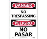 NMC ESD81 Danger No Trespassing Sign - Bilingual
