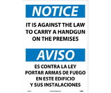 NMC ESN35 Notice Firearms Prohibited Sign - Bilingual