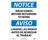 NMC ESN371 Notice Wash Hands Sign - Bilingual