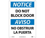 NMC ESN372 Notice Do Not Block Door Sign - Bilingual