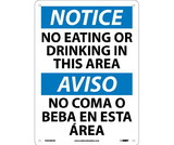 NMC ESN383 Notice No Eating Or Drinking Sign - Bilingual