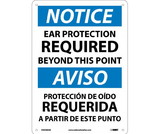 NMC ESN384 Notice Ear Protection Required Sign - Bilingual