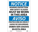 NMC ESN387 Notice Hearing Protection Must Be Worn Sign - Bilingual