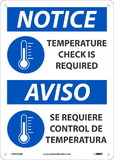 NMC ESN522 Notice Temperature Check Is Required Sign Eng/Span