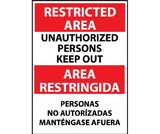 NMC ESRA29 Restricted Area Keep Out Sign - Bilingual