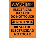 NMC ESW500 Warning Electrical Hazard Do Not Touch Sign - Bilingual