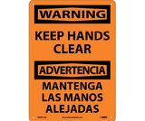 NMC ESW501 Warning Keep Hands Clear Sign - Bilingual