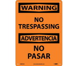 NMC ESW81 Warning No Trespassing Sign - Bilingual