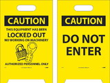 NMC FS13 Caution Do Not Enter Double-Sided Floor Sign, Corrugated Plastic, 19