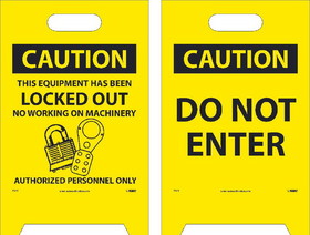 NMC FS13 Caution Do Not Enter Double-Sided Floor Sign, Corrugated Plastic, 19" x 12"