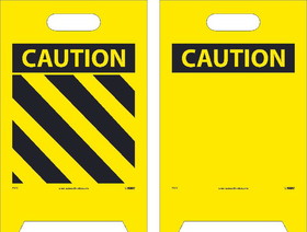 NMC FS15 Caution Double-Sided Floor Sign, Corrugated Plastic, 19" x 12"