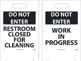 NMC FS22 Do Not Enter Work In Progress Double-Sided Floor Sign, Corrugated Plastic, 19