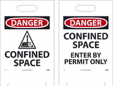 NMC FS33 Danger Confined Space Double-Sided Floor Sign, Corrugated Plastic, 19